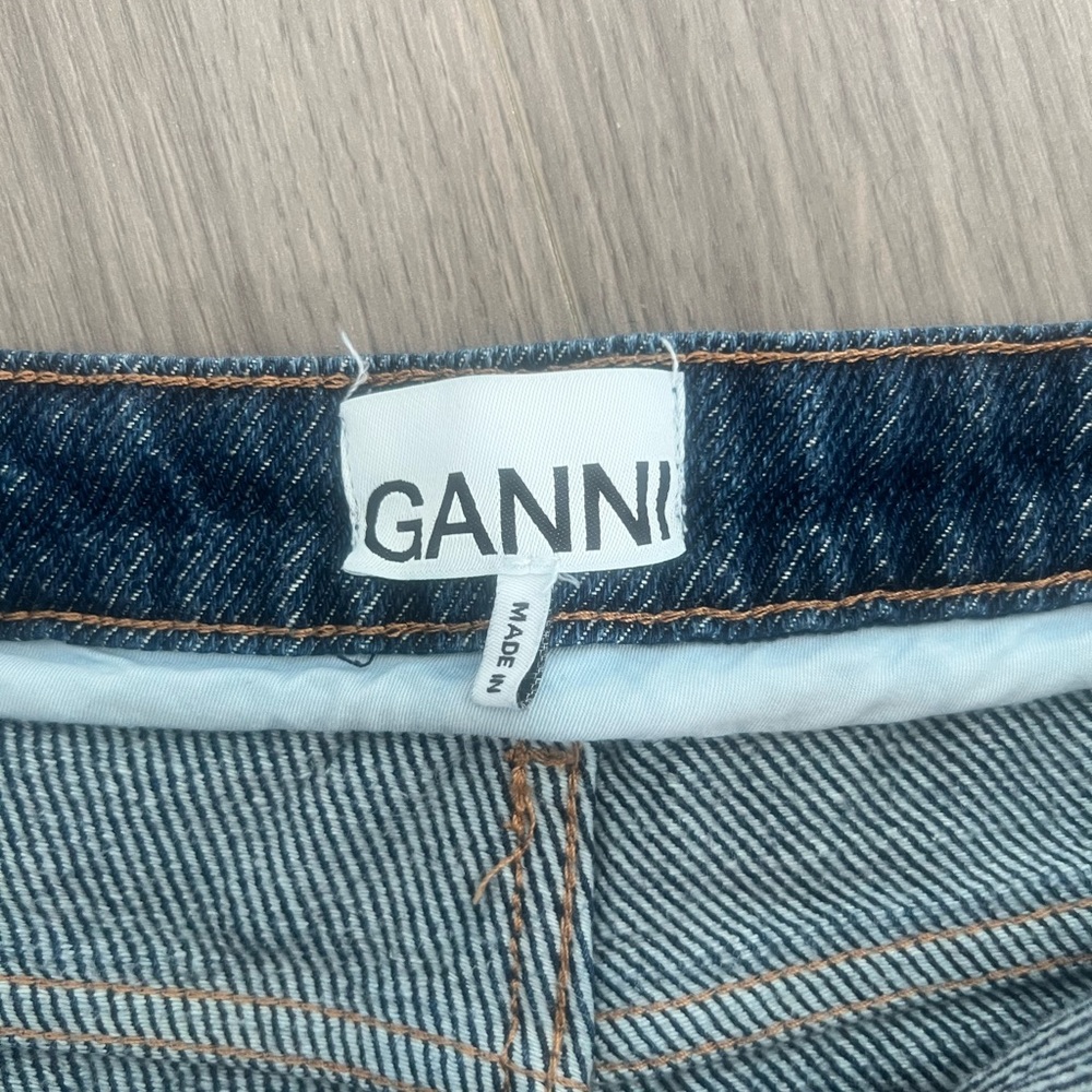 Ganni Wide Leg Drawstring Jeans - Picture 3 of 5